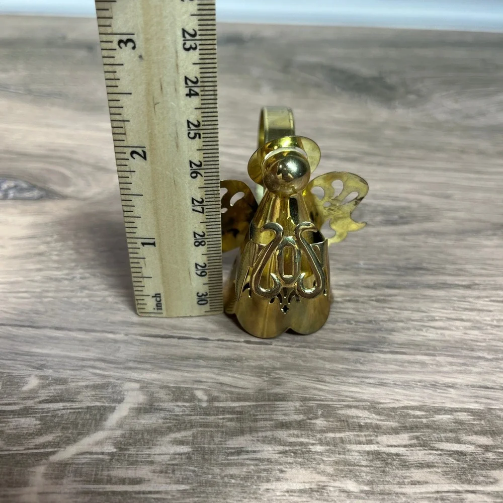 Brass Angel Napkin Rings Gold Christmas Holiday Decor Vintage Set of 3